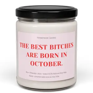 October Birthday Candle - Eco-Friendly Scented Home Decor Glass Ornaments for Birthday Celebrations and Relaxation - Aroma