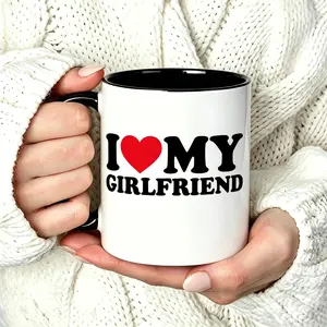 Express Your Love with an 11Oz Ceramic Mug Featuring "I Heart My Girlfriend" Design Perfect Gift for Men and Women