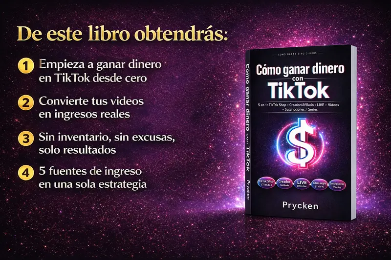 [Fall Deals For You]Prycken Cómo ganar dinero con TikTok, 5 en 1: TikTok Shop + Creador/Afiliado + LIVE + Videos largos + Suscripciones / Series.  A Practical Home Learning & Self-Growth Book| Limited-Time Shipping Included