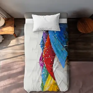 360 Stand Twin Extra Long Printed Decorative Duvet Cover (C1DCTXLWD4DAMB) - Microfiber Breathable Fabric, Contemporary Look, Playful Vibes, Beige Bedding Essential, Washable, Living Room Use