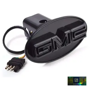 GMC LED Lighted Hitch Cover Gloss Black – Fits 1.25" & 2" Receiver – Dual Intensity Red LEDs
