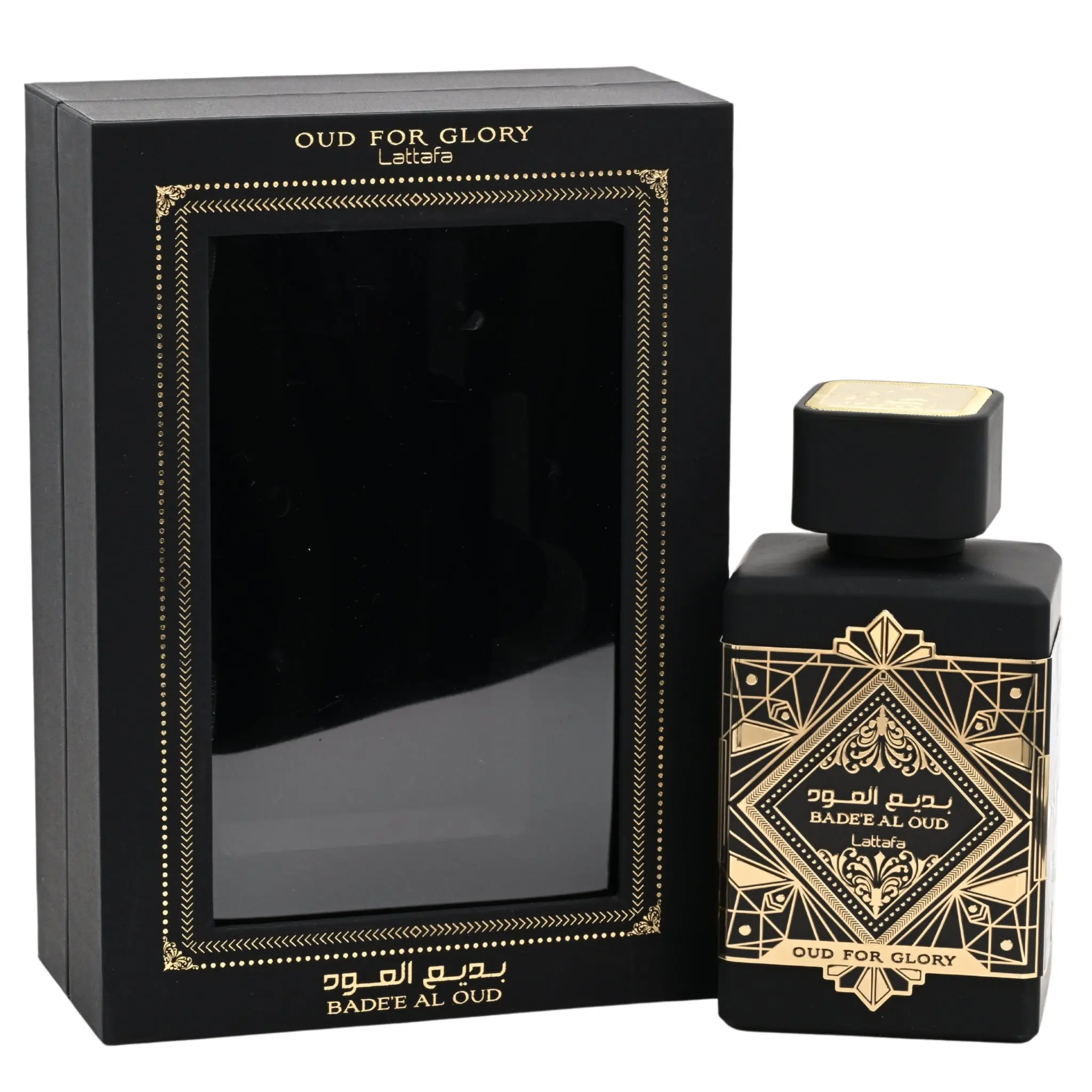 Lattafa Bade'e Al Oud Oud for Glory EDP Spray, Aromatic Woody Fragrance with Saffron, Patchouli & Lavender, Unisex Perfume, 3.4 fl oz, Perfumes, Musk, Oud Unisex Fragrance