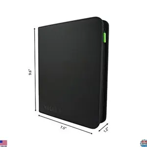 Vault X 4-Pocket Zip Binder for Trading Cards - Holds 160 Cards, 20 Pages, Black