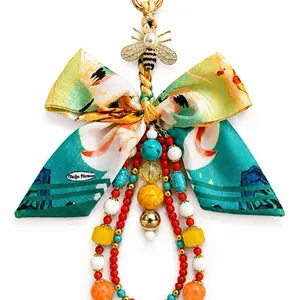Boho Bee Convertible Bag Charm & Phone Chain Set | Adjustable Web Strap, Durable, Swappable Quick-Attach Strap, Universal Luggage Accessory