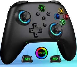 Wireless Switch Pro Controller,Switch Controllers Compatible With Nintendo Switch 2(2025)/Lite/Switch OLED,Multi-Platform IOS/Android/Wired PC,Switch Pro Controller With 9 Adjustable Light Colors,Programmable,TURBO