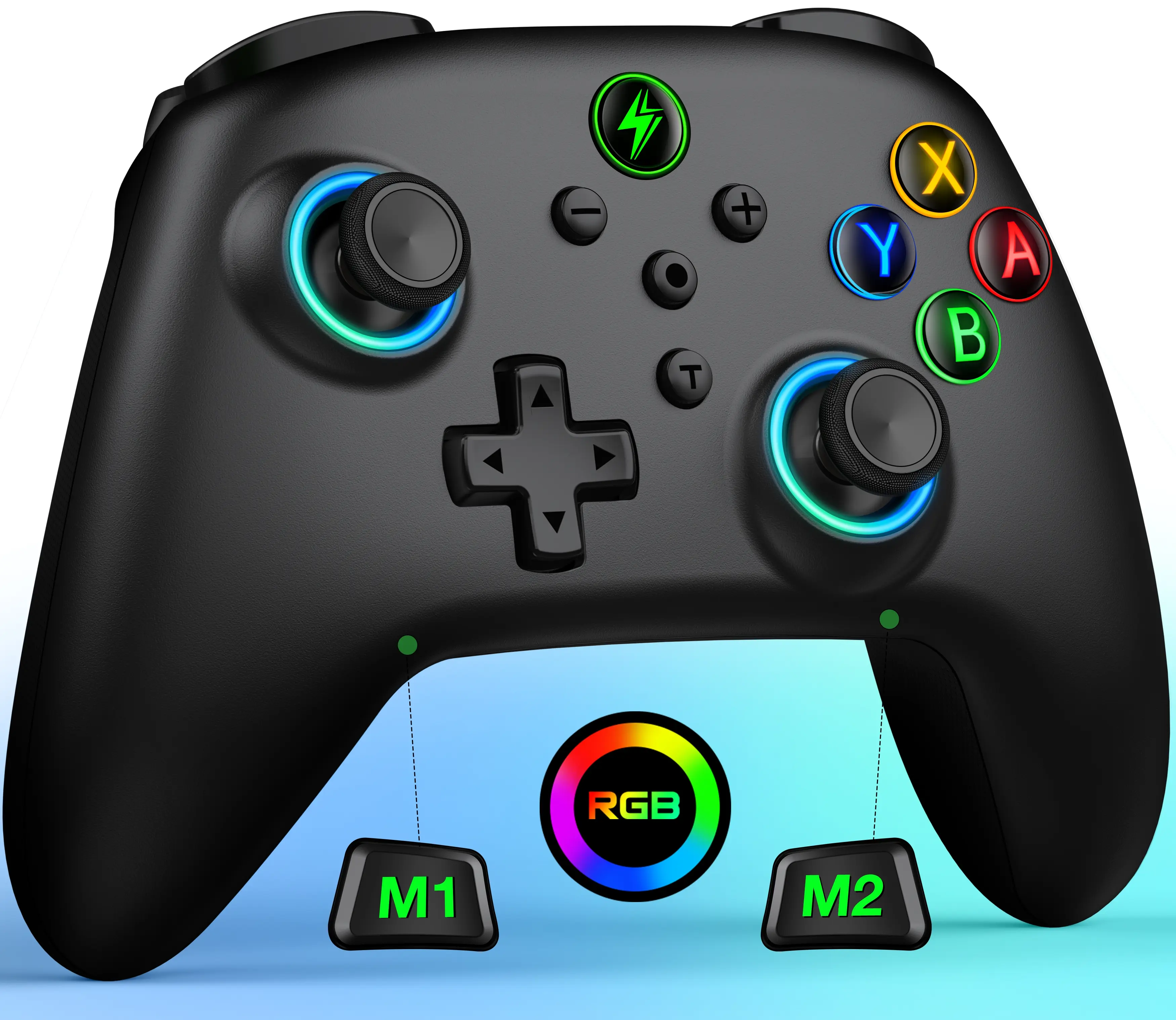 Wireless Switch Pro Controller,Switch Controllers Compatible With Nintendo Switch 2(2025)/Lite/Switch OLED,Multi-Platform IOS/Android/Wired PC,Switch Pro Controller With 9 Adjustable Light Colors,Programmable,TURBO
