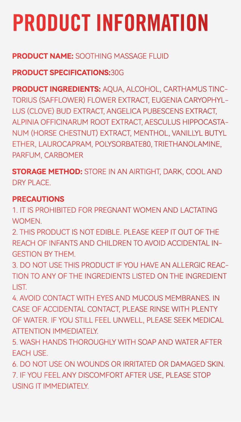 Green bud 5 Soothing Massang Fluid  Contains natural herbal extracts