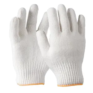 10-200 Pairs White Cotton Work Gloves for Gardening Warehouse Cooking Work Safety Grip Protection