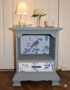 Blue Bird Nightstand/End Table