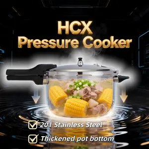 Main Title: 30cm 9.51QT & 32cm 10.57QT Stainless Steel Pressure Cooker, Explosion-Proof Extra Large Pot Subtitle: Food-Grade 201 Steel, Induction & Gas Compatible, Home & Commercial Use