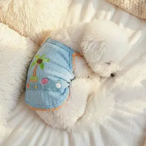 Pola Polo Small Vest Blue, Pet Dog and Cat Two-Leg Sports Vest, Teddy Bichon Pomeranian Yorkie Poodle Puppy Clothes, Clothing