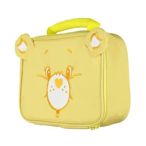 Care Bears Lunch Box Funshine Bear Embroidered Face Insulated Tote Bag with 3D Ears 10"