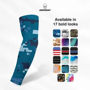 DESIGNER Arm Sleeves - Turquoise & Purple Design, Comfortable Fit, Versatile Style, Ideal for Everyday Wear