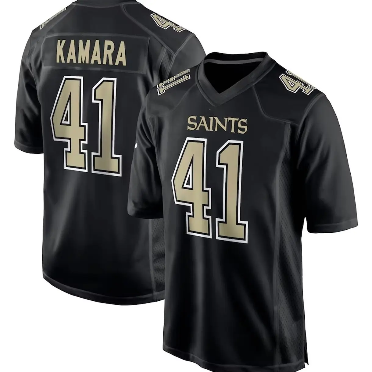 Unisex Football inspired by Kamara 41 New Orleans Fashion Game Jersey - Carbon Black