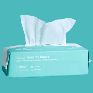 100% Cotton Facial Tissue Soft Dry Wipe 6 Pack, Use for Sensitive Skin Disposable Face Thick Dry and Wet Use Disposable Cotton Tissues for Face Makeup Wipes(600 Count )