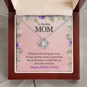 Funny Gift For Mom From Daughter, If I Had Another Mom I’d Kick Her In The Knees, Mother’s Day Necklace Gift Box, The Best Mom Ever