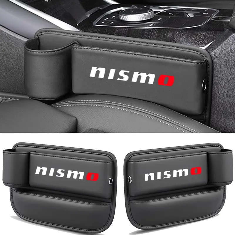 Nissan Nismo Car Seat Gap Storage Box, PU Leather Material, Multi-Functional Design, Easy Clean & Durable, Ideal for Car Interiors