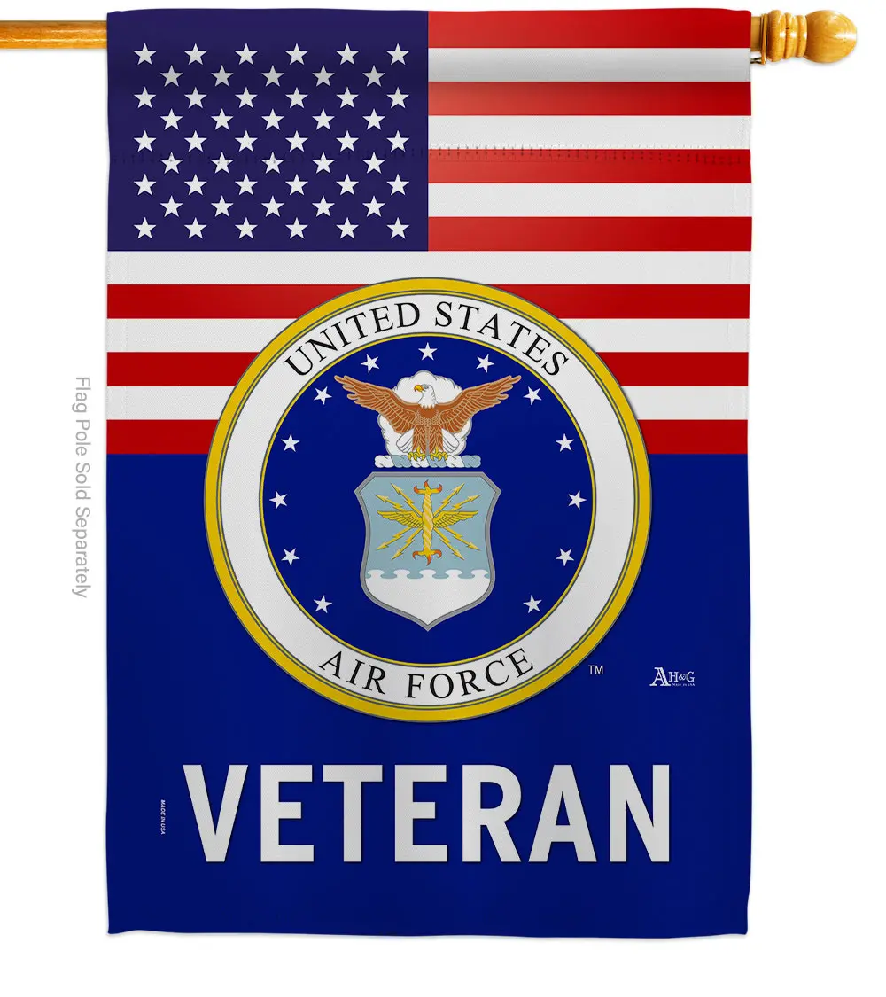 28" x 40" Double-Sided Vertical Americana US Air Force Military House Flag, Weatherproof Fade-Resistant Decorative Indoor-Outdoor Home & Garden Banner, Soft Home Improvement Gift