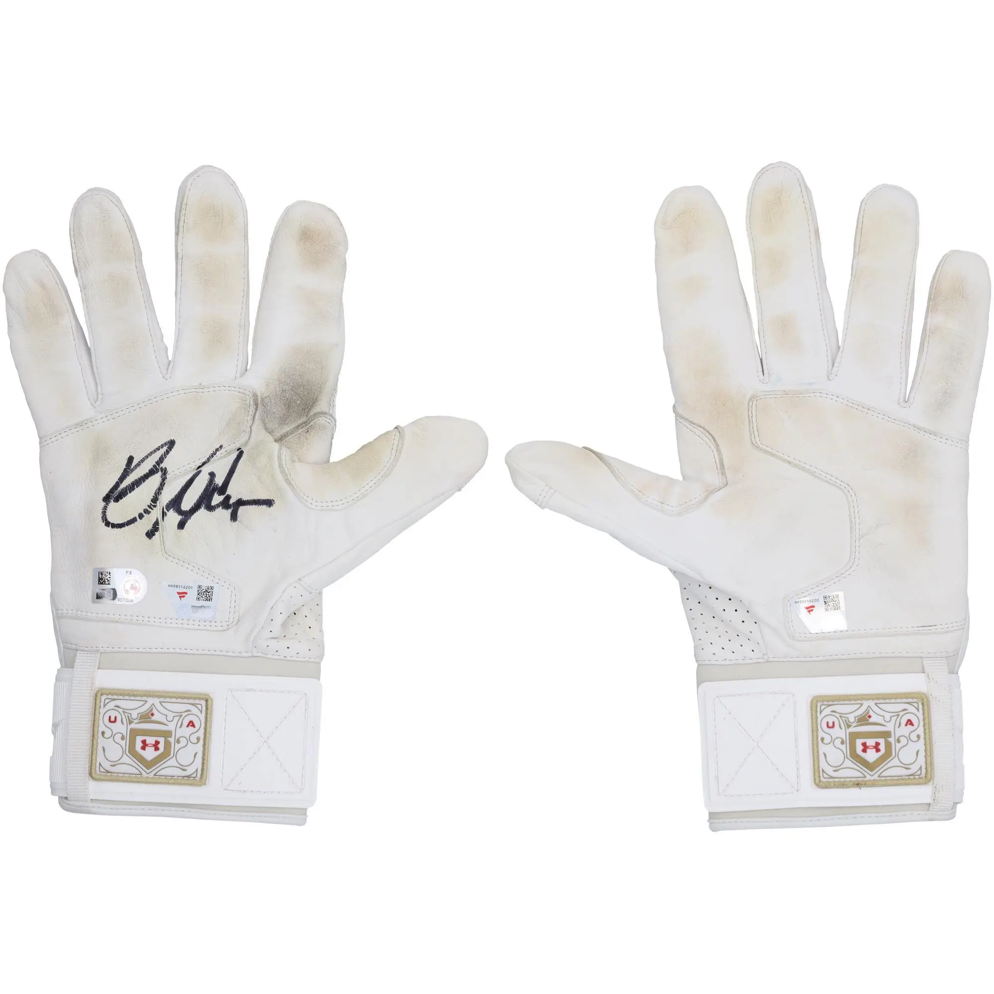 Bryce Harper Philadelphia Phillies Autographed Game-Used White Under Armour Batting Gloves from the 2025 MLB Season - HH98516200-01 - Fanatics Authentic Certified
