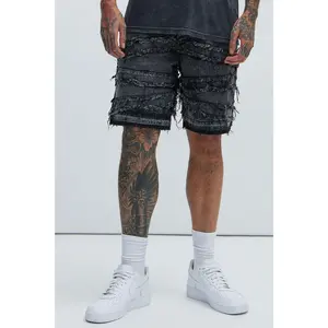 Nice Try Frayed Denim Short - Black Wash