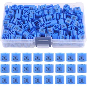 150pcs Blue【 Sizes 2xl 】 Plastic Clothes Hanger Size Markers Color-coding Hangers Tags Marker Garment For Wire Clothing With Storage Box
