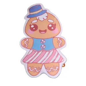 Gingerbread Candycane Girl Decorative Sticker Ornaments Tiles Sticker