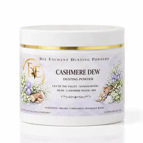 Bee Enchant's Cashmere Dew Custom Body Dusting Perfume Powder- Scented - Finely Milled powder Talc-Free Fragrance Vanilla Daily-Natural shower powder Cosmetic Skin Repair, body powder- perfume powder- dusting body powder, luxury powders