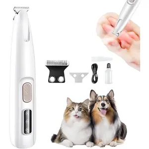 2025 New Pet Hair Trimmer, Paw Hair Trimmer, Waterproof, Rechargeable, Low Noise, LED Lights