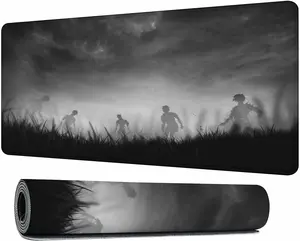 Creepy Zombies Gaming Mouse Pad Haunted Field Eerie Landscape Halloween Large Mousepad Desk Keyboard Mat for PC,Home
