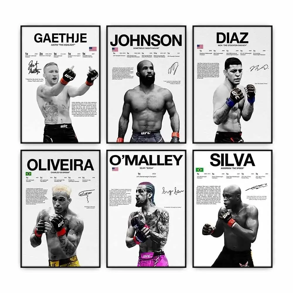 UFC Fighter Wall Art Unframed MMA Art Poster UFC Legend Print Set Decor Gifts for Him Her Wall Art P Home Decor Ideas Room Decor