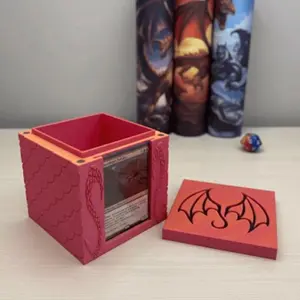 MTG EDH Deck Box | Mythic Dragon Scale Deck Box  Commander Showcase Display Slot| Magnetic Top Fantasy Gaming Cards Organizer