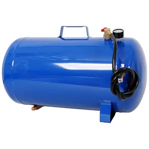 Portable 5-11 Gallon Air Tank, Lightweight Durable Air Compressor Tank with Pressure Gauge, Safety Valve and 47 Inch Hose for Easy Tool Connection,Blue Color