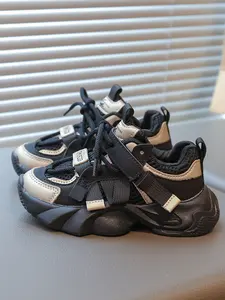 Colorblock Kids Dad Shoes Breathable Mesh Multi-Strap Cool Unique Design Daily Wear Street Style Versatile Casual Footwear