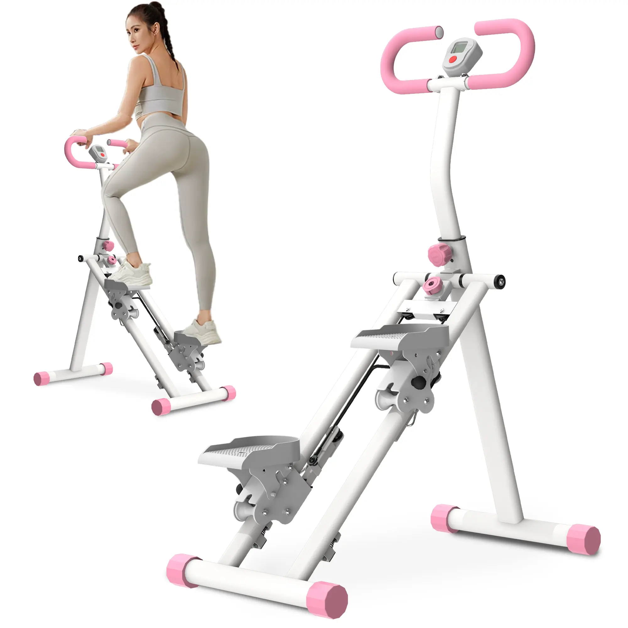 SAYGOGO Unisex Vertical Climber Step Machine for Home Gym, Compact Foldable Multifunctional Full-Body Exercise Equipment with Stable Frame, Adjustable Handlebar & Rock-Climbing Motion for Muscle Strengthening