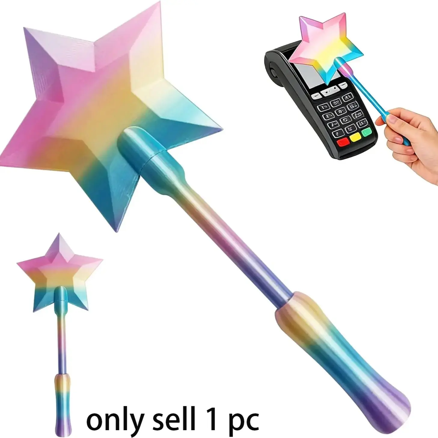 3D Printed Compact Magic Fairy Wand Credit Card Holder - NFC Non-Contact Payment Sleeve, Conveniently Holds Cards, Easy Access & Organization, Everyday Transactions