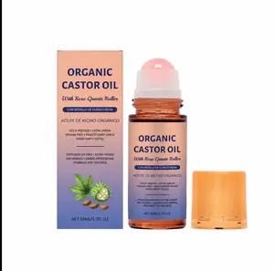 Organic Golden Castor Oil Roll-On with RoseQuartz 1.70z