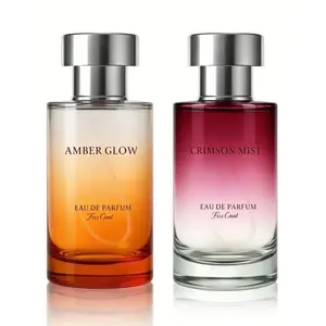 Fiss Creat 2-in-1 Luxury Eau De Parfum Set Amber Glow & Crimson Mist Stunning Gradient Bottles Ideal Gift for Birthdays & Holidays