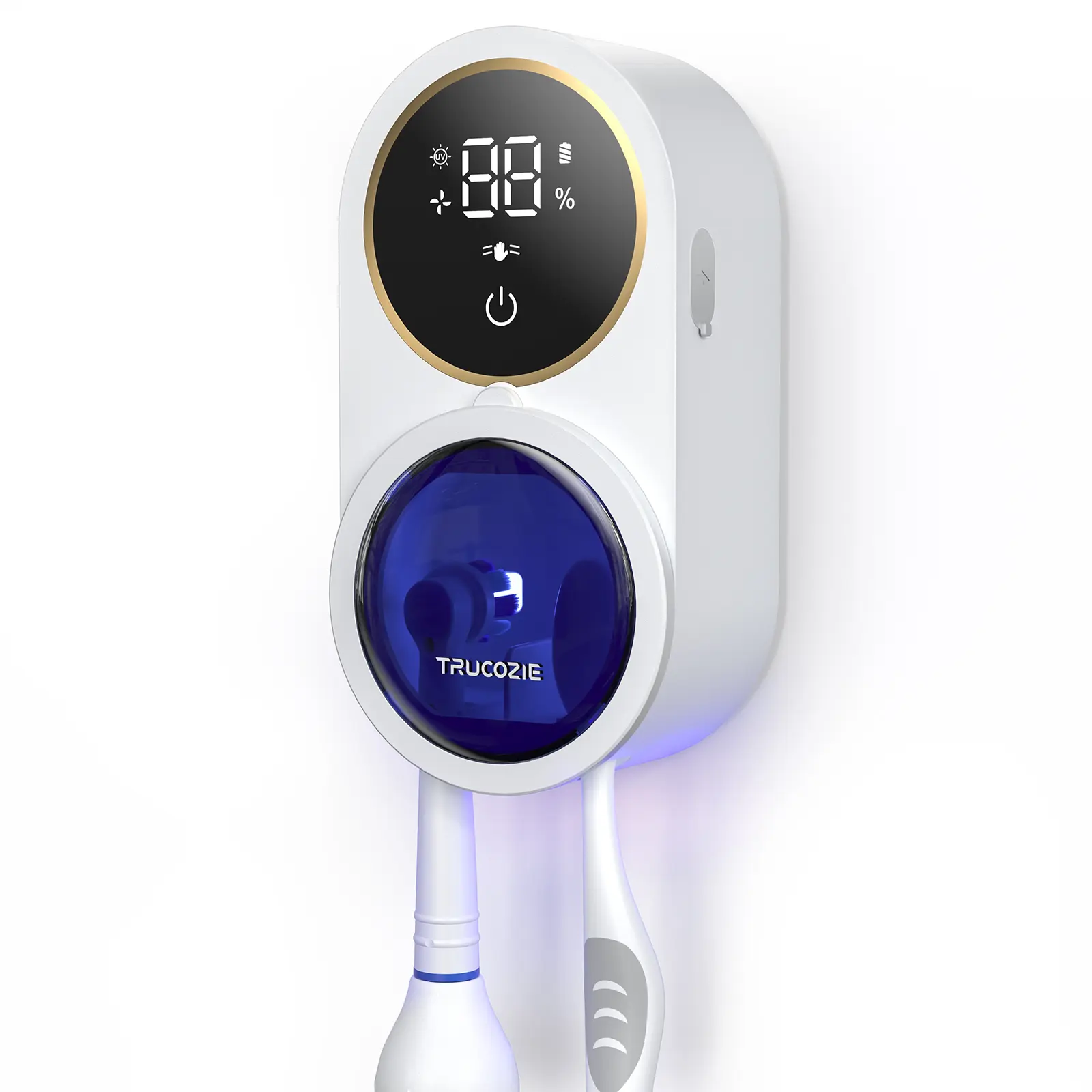 Trucozie X122 Toothbrush Cleaner, Sanitizer, LED Smart Screen, Rechargeable Wall Mount Toothbrush Holder, Oral Care, Automated Trucozie X122 Toothbrush Cleaner, Sanitizer, LED Smart Screen, Rechargeable Wall Mount Toothbrush Holder, Oral Care, Automated