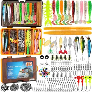 137Pcs Complete Fishing Tackle Box Kit| All‑in‑One Lures, Hooks & Weights for Bass Freshwater Fishing| Perfect Gift for Anglers & Beginners