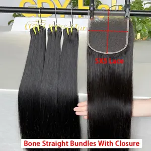 Vietnamese Raw Straight Bundles and Closure 13x4 HD Lace Frontal With Bundles 4x4 5x5 Invisible HD Lace Pre Plucked Human Hair