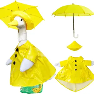 3-Piece Porch Goose Raincoat Set, Fits 58.42cm Goose Statue, Summer Garden Cement Goose, Cute Outdoor Patio Sculpture Art Equipment