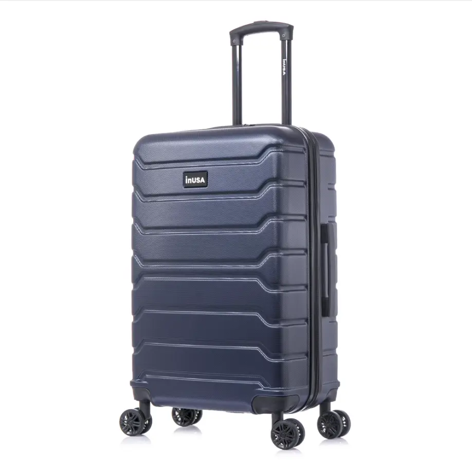 InUSA Trend 24" Hardside Lightweight Luggage with Spinner Wheels, Handle, and Trolley, Blue