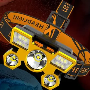 Rechargeable USB LED Headlamp, 1 Count Portable Adjustable Head-mounted LED Light For Outdoor Camping Fishing,Solocamping, Bikepacking, Glamping