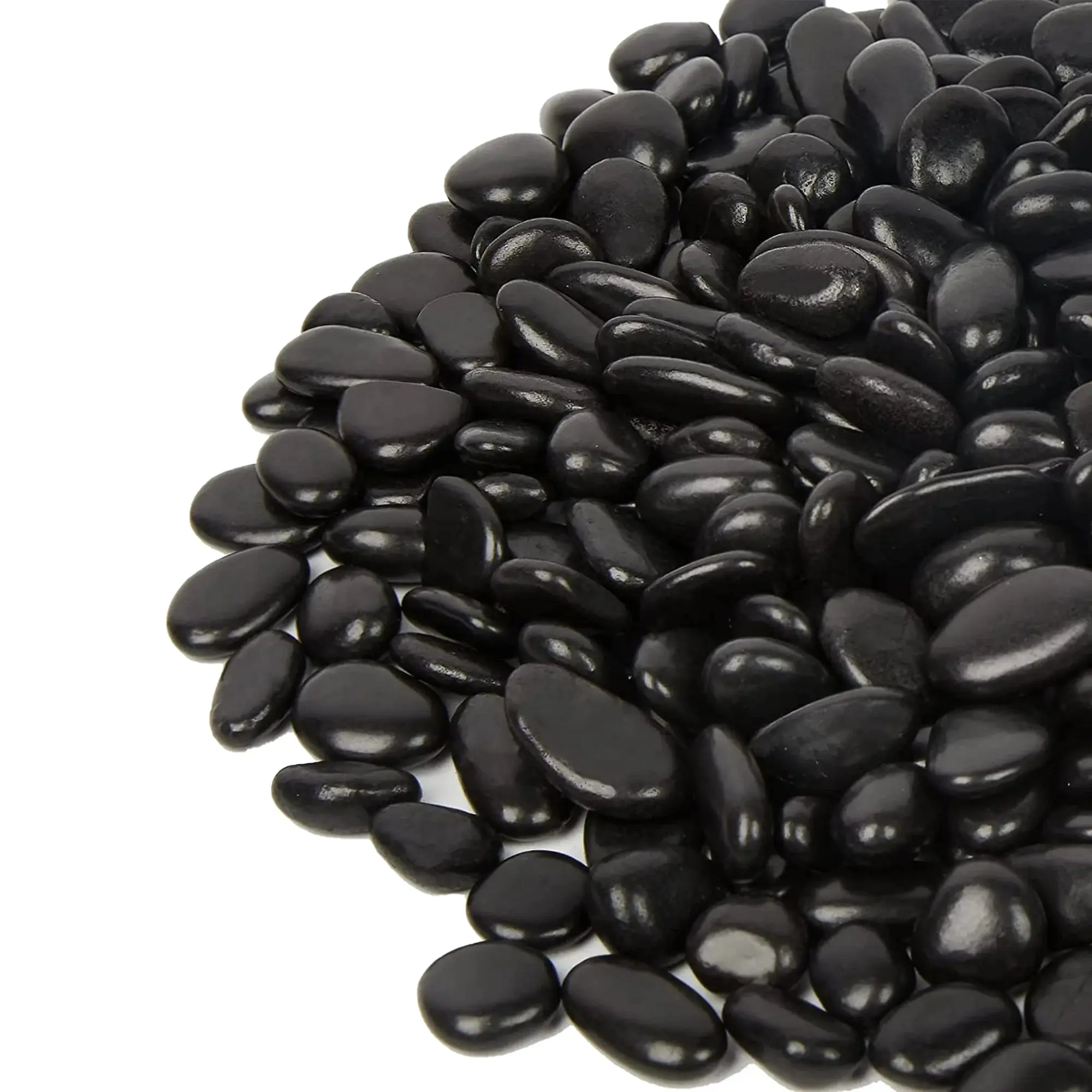 Ashman 1-2 in. Medium Black Pebbles Solar 10 lbs. Pack for Garden, Pathway Decor, Aquarium and Water Fountains