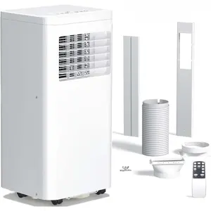 R.W.FLAME Portable Air Conditioner 8,000 BTU for Rooms up to 450 Sq. Ft, 4 Modes Portable AC Unit with Cooling, Dehumidifier, Fan & Sleep, Remote Control, 24H Timer & Window Kit for Bedroom