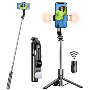 45''tripod Selfie stick suitable for outdoor use, with detachable fill light,  portable tripod,Compatible with iPhone and Android