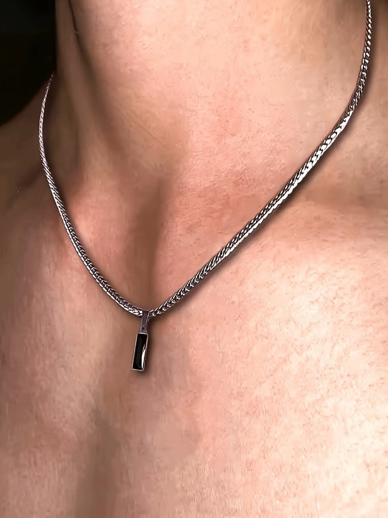 Men's Stainless Steel Chain Necklace, Minimalist Chain, Casual Fashion Simple Design, Geometric Chain Design, Pendant Jewelry for Daily Wear, Stylish Accessory for Men