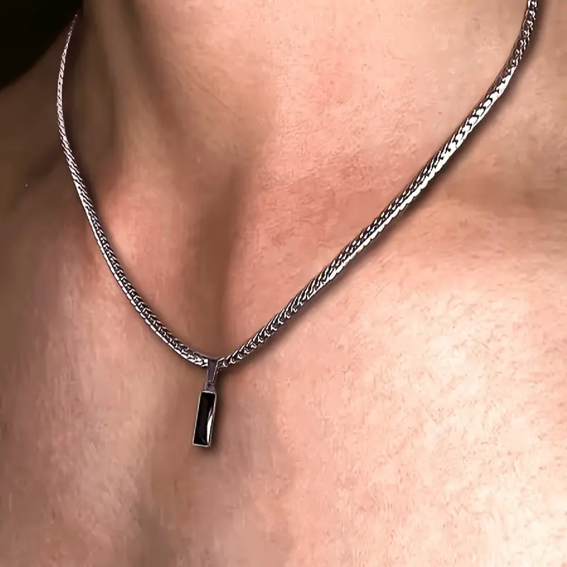 Men's Stainless Steel Chain Necklace, Minimalist Chain, Casual Fashion Simple Design, Pendant Jewelry for Daily Wear, Stylish Everyday Jewelry, Stylish Accessory for Men