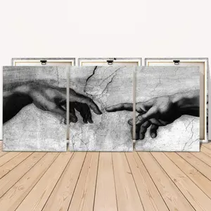 Wooden Framed Canvas Painting, 3-Count Hand Pattern Wall Art Set, Modern Art Wall Decoration, Home Decor Canvas Prints Poster, Artistic Universal Aesthetic