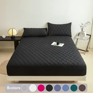 2/3 Piece Waterproof Mattress Protector, Fitted Sheet & Mattress Cover Set with Deep Pocket  Soft Noiseless Breathable Stain-Resistant Bed Cover, Machine Washable, Includes Pillowcases for Bedroom, Dorm, Kids, Elderly, Hotels, Quilted Mattress Protector